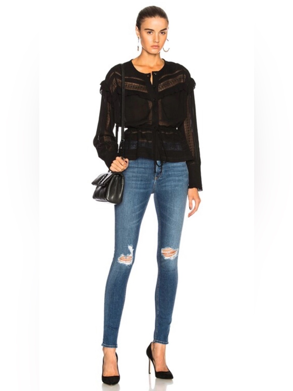 rag & bone Distressed High Rise Raw Hem Skinny Jeans, Bonnie SZ. 28